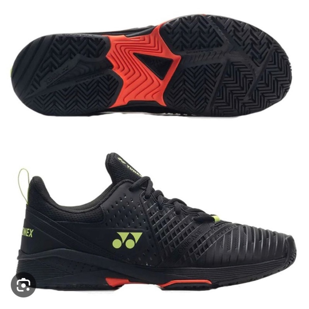 Yonex Sonicage 3 Mens Tennis Shoe - Black/Lime Size 10
